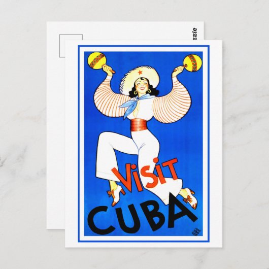 ヴィンテージ訪問キューバ旅行ポスター ポストカード (正面/裏面)