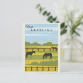 ヴィンテージ訪問ケンタッキー馬旅行ポスター ポストカード (スタンド正面)