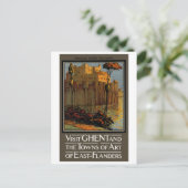 ヴィンテージ訪問ゲントポスター ポストカード (スタンド正面)