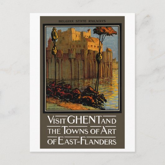 ヴィンテージ訪問ゲントポスター ポストカード (正面)