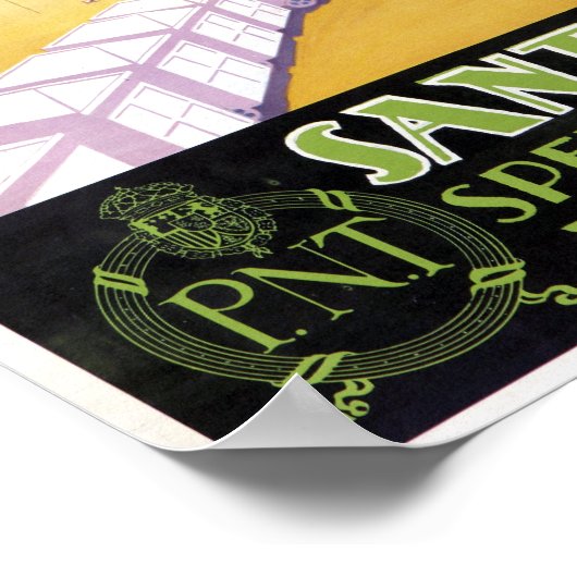 ヴィンテージ訪問サンタンダースペイン旅行 ポスター (角)