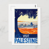 ヴィンテージ訪問パレスチナ旅行ポスター ポストカード (正面/裏面)