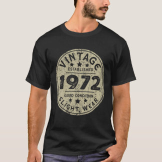 ヴィンテージ設立1972 50th誕生日パーティーレトロ tシャツ