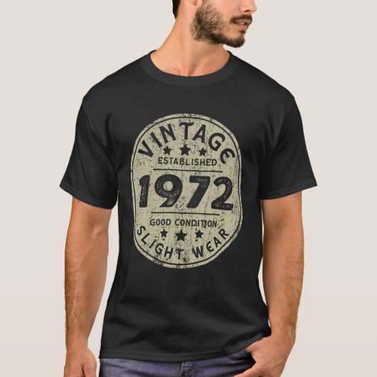 ヴィンテージ設立1972 50th誕生日パーティーレトロ tシャツ (正面)