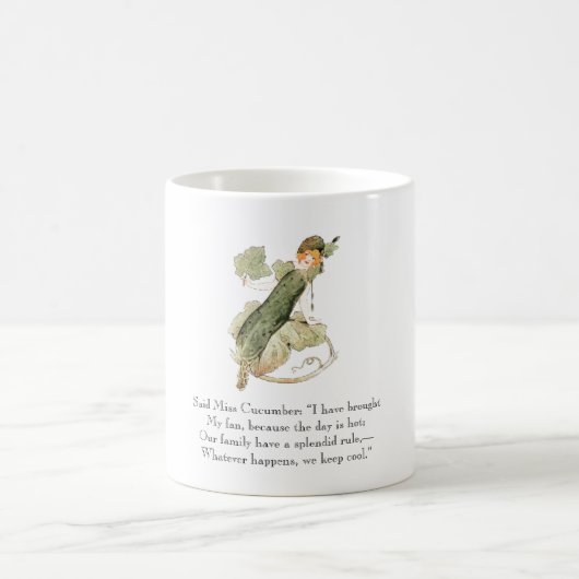 ヴィンテージ詩恋しく思キュウリー韻かわいい野菜 コーヒーマグカップ (中央)