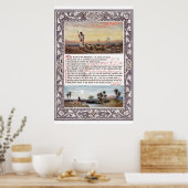 ヴィンテージ詩篇23聖書聖句アートポスター ポスター (キッチン)