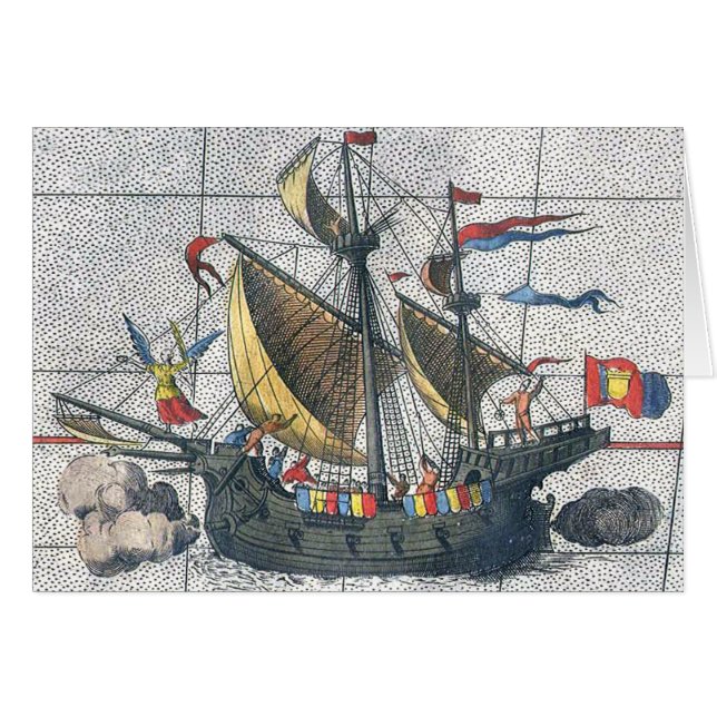 ヴィンテージ詳細オルテリアス地図マゼラン船ビクトリア (正面横)