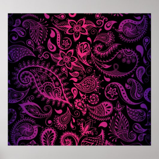 ヴィンテージ詳細花シームレスイラストレーション ポスター (正面)