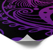 ヴィンテージ詳細花シームレスイラストレーション ポスター (角)