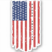 ヴィンテージ誇りを持ったアメリカ国旗 シール (正面)