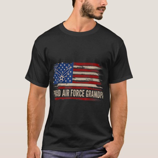 ヴィンテージ誇りを持ったエアフォースグランドパアメリカ国旗 Tシャツ (正面)