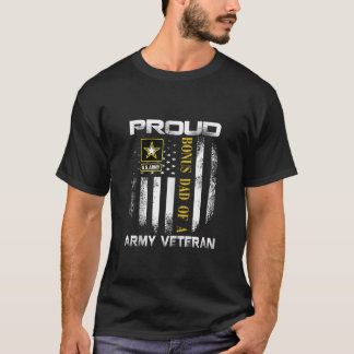 ヴィンテージ誇りを持ったパパ付き陸軍退役軍人 Tシャツ