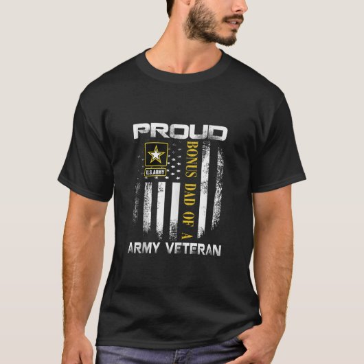ヴィンテージ誇りを持ったパパ付き陸軍退役軍人 Tシャツ (正面)