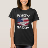 ヴィンテージ誇りを持った海軍アメリカ国旗でパパを Tシャツ (正面)