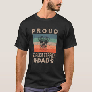 ヴィンテージ誇りを持った縁どテリアパパギフトメンドッグレス Tシャツ