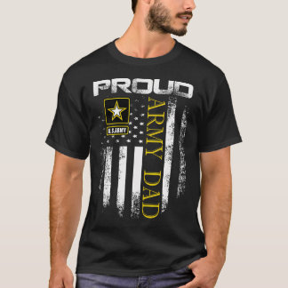 ヴィンテージ誇りを持った軍パパとアメリカ国旗の贈り物 Tシャツ