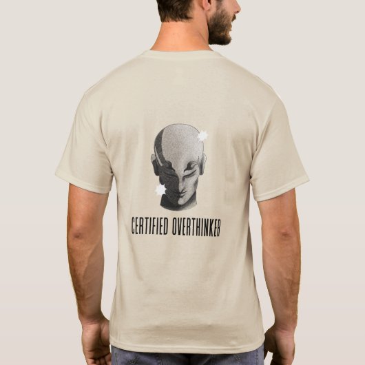 ヴィンテージ認定オーバーシンカー（行き過ぎた考え方）美学グラフィック Tシャツ (裏面)