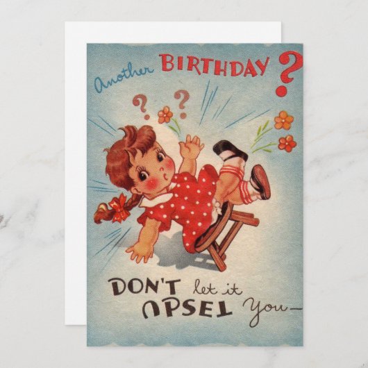 ヴィンテージ誕生日それを怒らせてはいけない女の子 シーズンカード (正面/裏面)