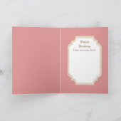 ヴィンテージ誕生日の女の子がメッセージカードを追加 カード (内部)