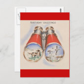 ヴィンテージ誕生日の挨拶 |バードハンター ポストカード (正面/裏面)