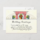 ヴィンテージ誕生日の挨拶 ポストカード (正面/裏面)