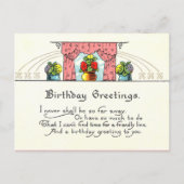 ヴィンテージ誕生日の挨拶 ポストカード (正面)