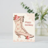 ヴィンテージ誕生日はがき及びバラ ポストカード (スタンド正面)