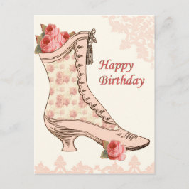 ヴィンテージ誕生日はがき及びバラ ポストカード