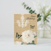 ヴィンテージ誕生日はがき（シャンデリア付き） ポストカード (スタンド正面)