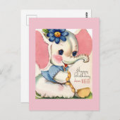 ヴィンテージ誕生日はがき ポストカード (正面/裏面)