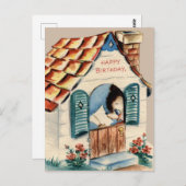 ヴィンテージ誕生日はがき ポストカード (正面/裏面)