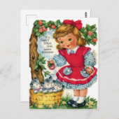 ヴィンテージ誕生日はがき ポストカード (正面/裏面)