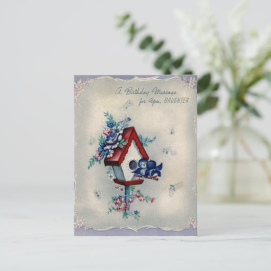 ヴィンテージ誕生日はがき ポストカード (スタンド正面)