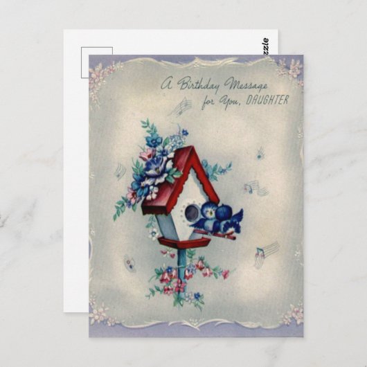 ヴィンテージ誕生日はがき ポストカード (正面/裏面)