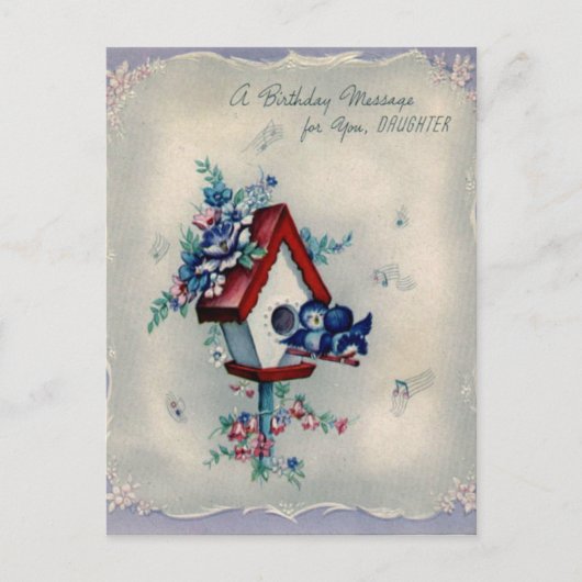 ヴィンテージ誕生日はがき ポストカード (正面)