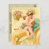 ヴィンテージ誕生日はがき ポストカード (正面/裏面)