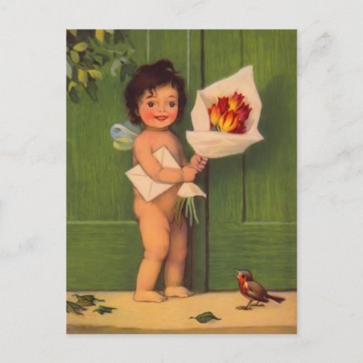 ヴィンテージ誕生日はがき ポストカード (正面)