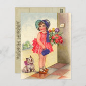 ヴィンテージ誕生日はがき ポストカード (正面/裏面)