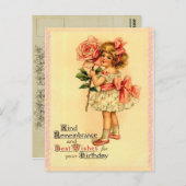 ヴィンテージ誕生日はがき ポストカード (正面/裏面)