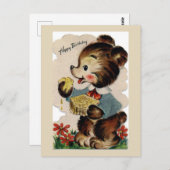 ヴィンテージ誕生日はがき ポストカード (正面/裏面)