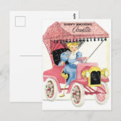 ヴィンテージ誕生日はがき ポストカード (正面/裏面)