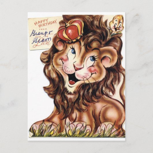 ヴィンテージ誕生日はがき ポストカード (正面)