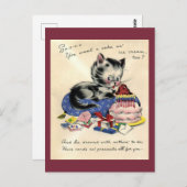 ヴィンテージ誕生日はがき ポストカード (正面/裏面)