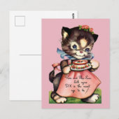 ヴィンテージ誕生日はがき ポストカード (正面/裏面)