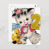 ヴィンテージ誕生日はがき ポストカード (正面/裏面)