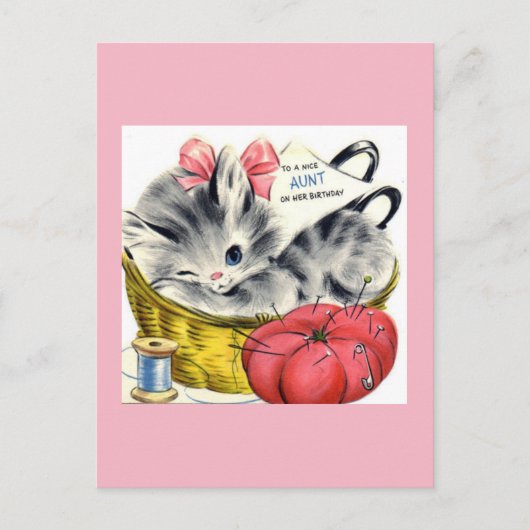 ヴィンテージ誕生日はがき ポストカード (正面)