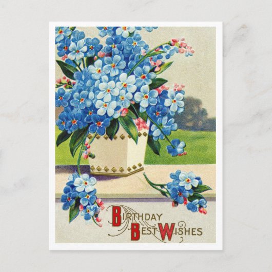 ヴィンテージ誕生日はがき ポストカード (正面)