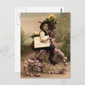 ヴィンテージ誕生日はがき ポストカード (正面/裏面)