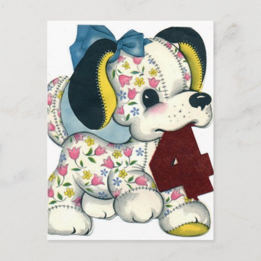 ヴィンテージ誕生日はがき ポストカード (正面)