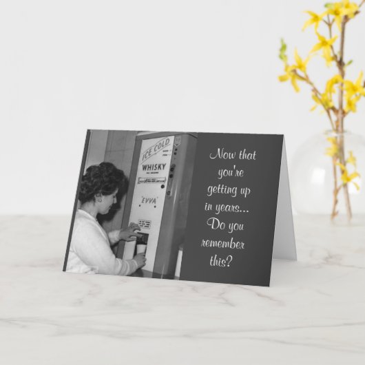 ヴィンテージ誕生日ウイスキーのディスペンサー カード (黄色い花)